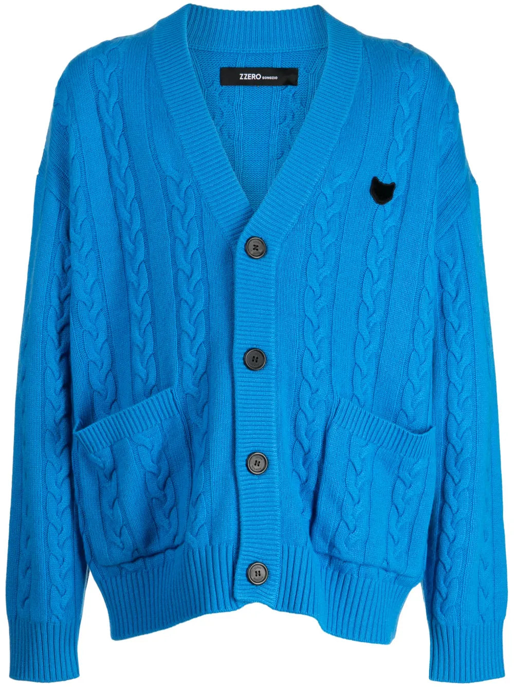 Panther Cable-Knit Cardigan