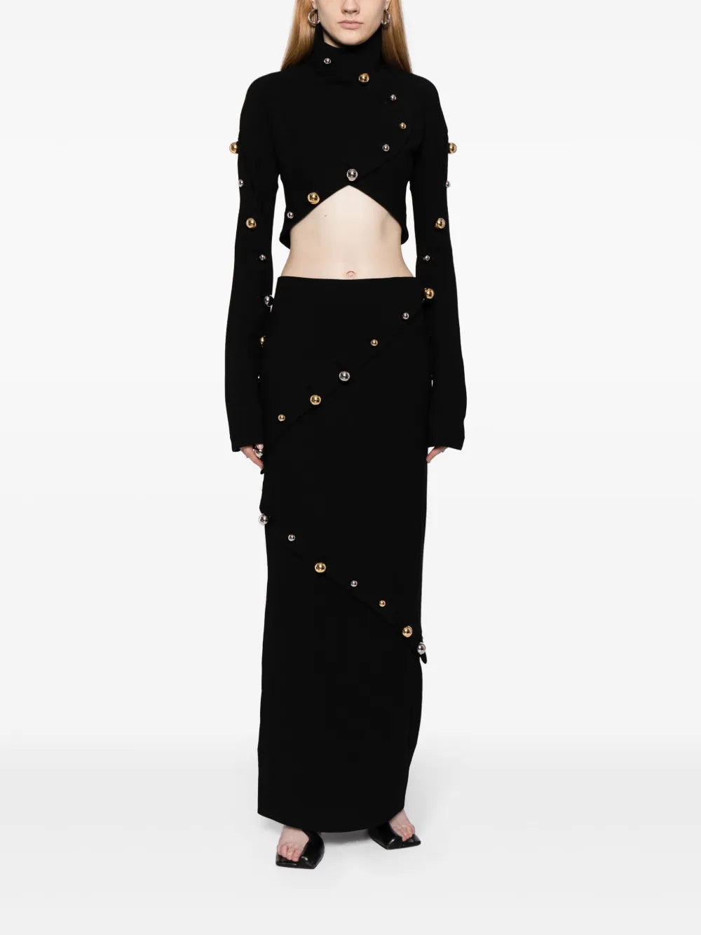 Buttoned Pencil Skirt