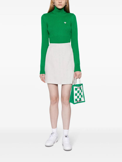 Ribbed High-Neck Jumper