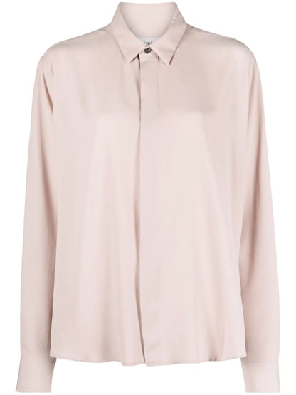 Classic-Collar Crepe Shirt