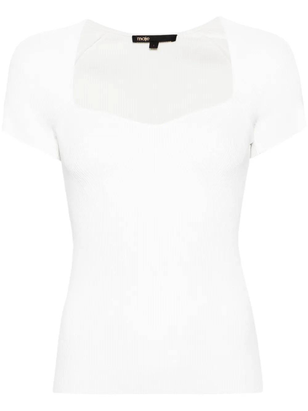 Sweetheart-Neck Ribbed-Knit Top