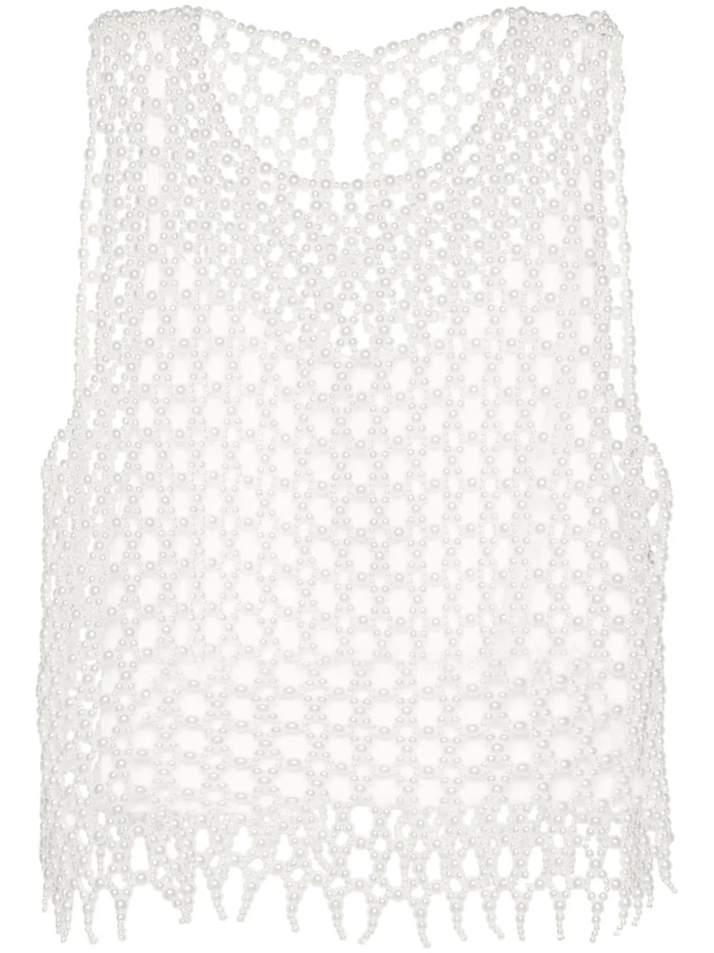 Pearl-Embellished Crop Top