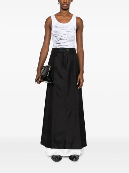 Double-Layer A-Line Maxi Skirt