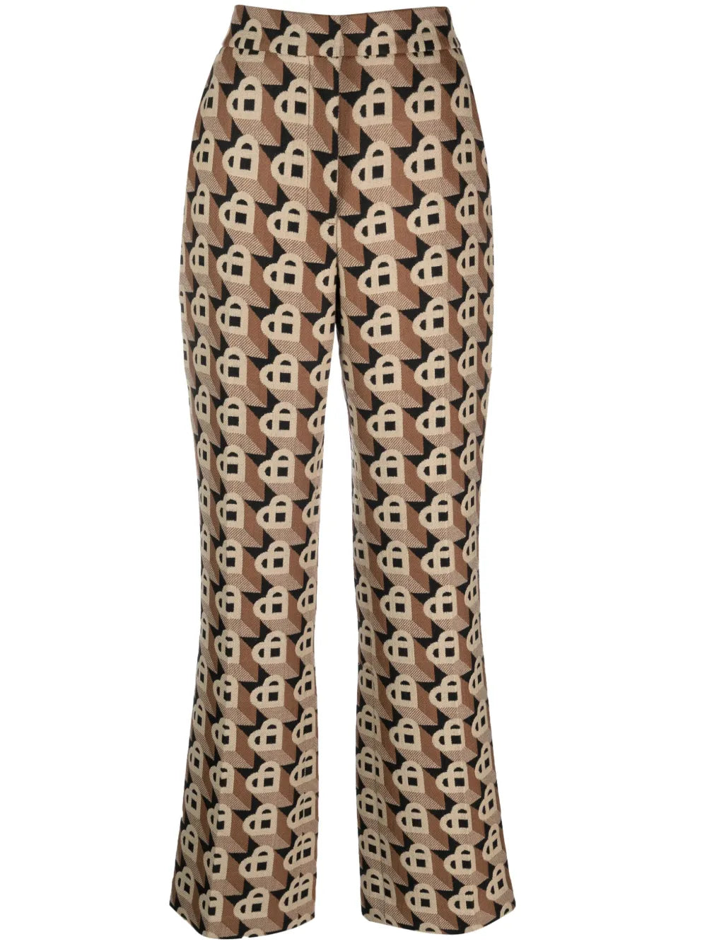 Heart-Jacquard Virgin-Wool Trousers