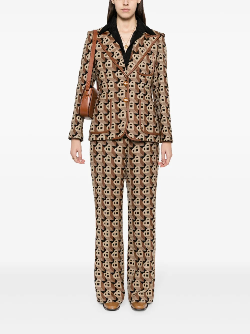 Heart-Jacquard Virgin-Wool Trousers