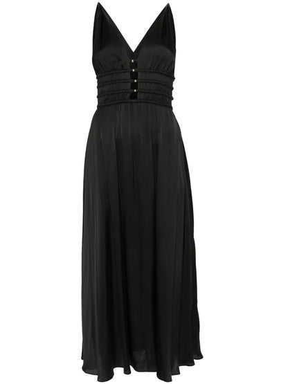 V-Neck Satin-Effect Dress