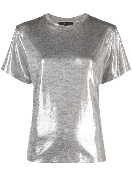 Lamé Round-Neck T-Shirt