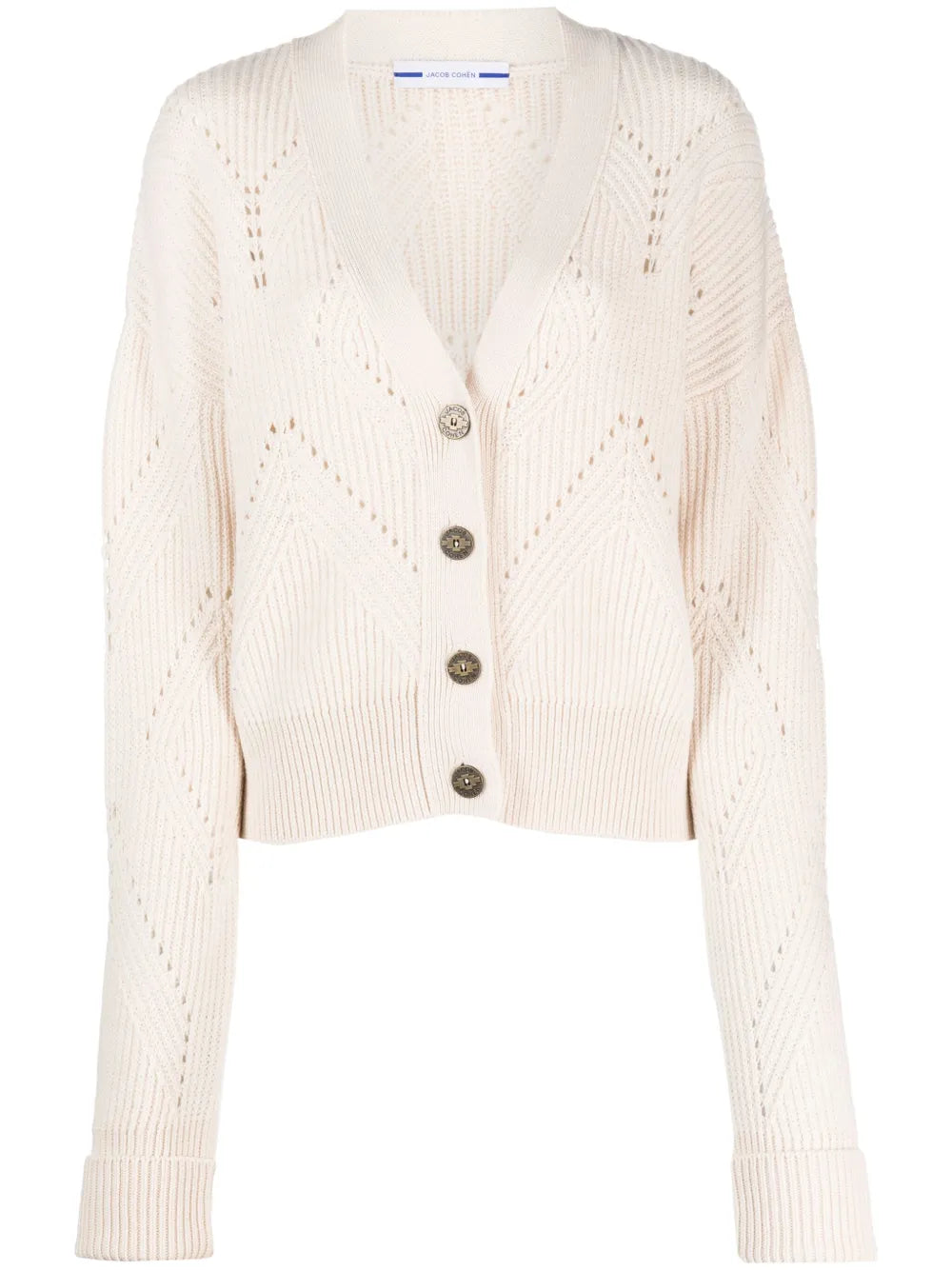 Openwork Ribbed-Knit Cardigan