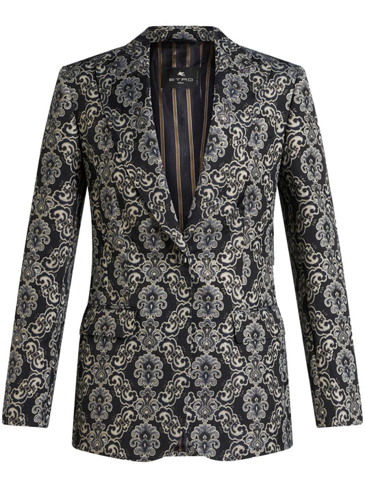 Graphic-Jacquard Blazer