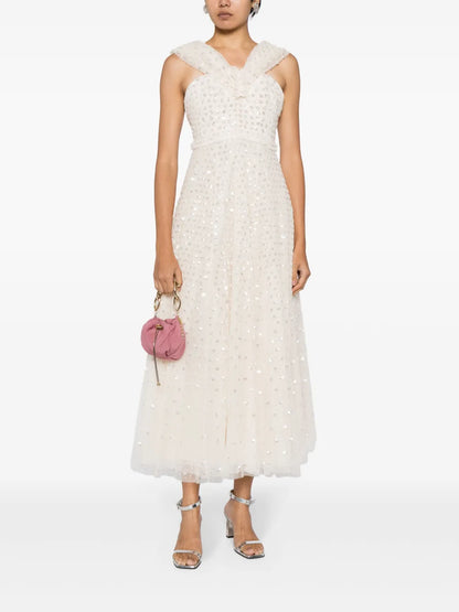 Sequinned V-Neck Maxi Dress