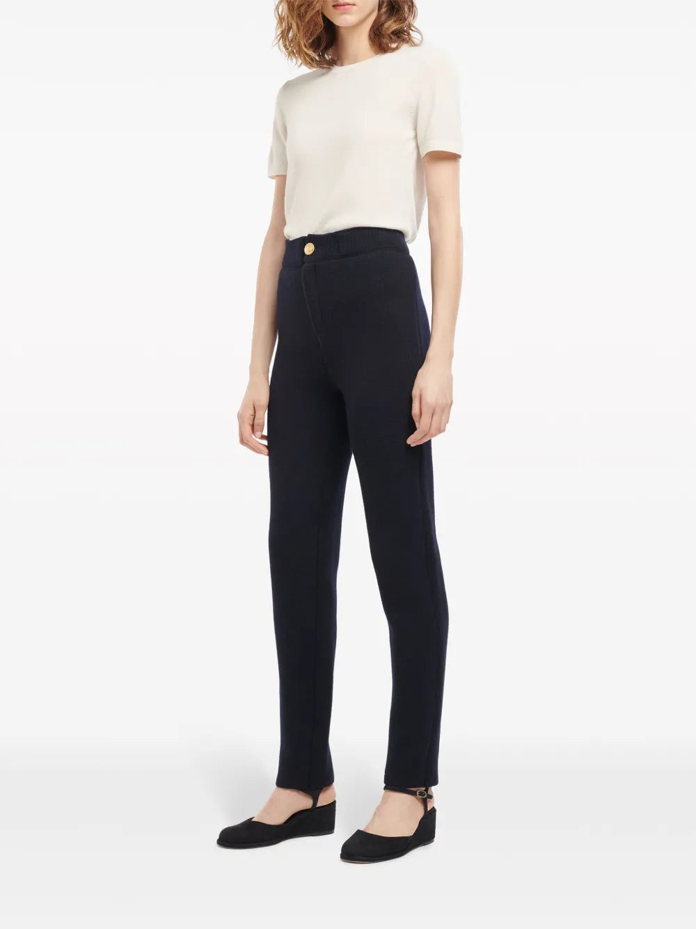 Slim-Cut Knitted Trousers