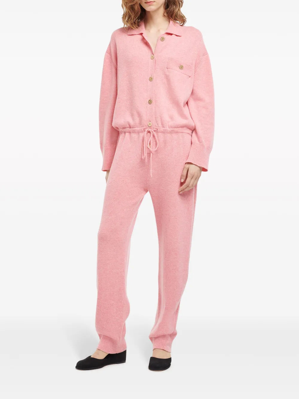 Long-Sleeve Cashmere Jumpsuit