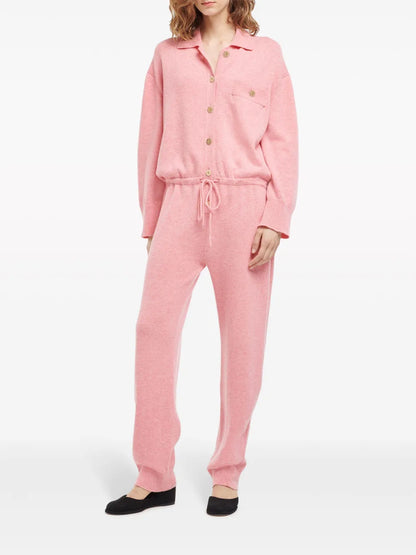 Long-Sleeve Cashmere Jumpsuit