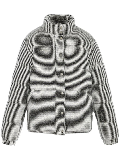 Striped Cashmere-Blend Puffer Jacket