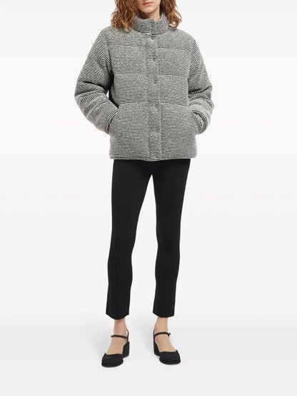 Striped Cashmere-Blend Puffer Jacket