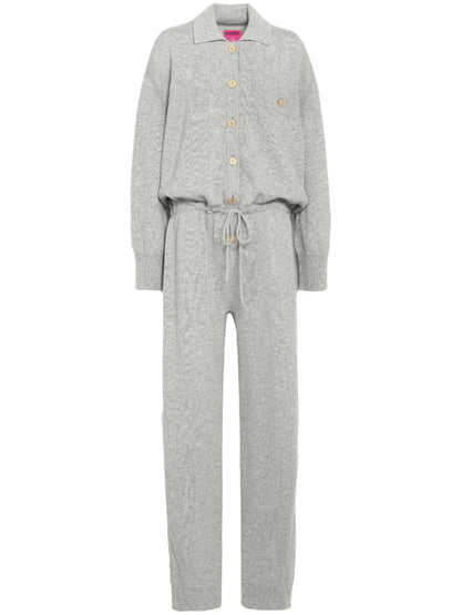 Long-Sleeve Cashmere Jumpsuit