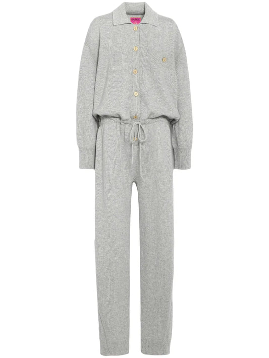 Long-Sleeve Cashmere Jumpsuit