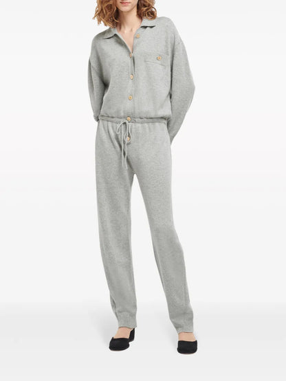 Long-Sleeve Cashmere Jumpsuit