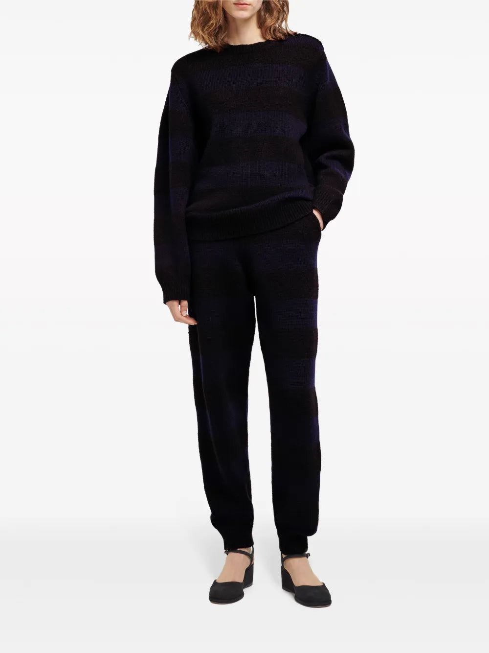 Striped Bouclé Track Pants