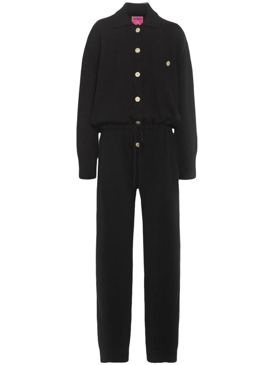 Long-Sleeve Cashmere Jumpsuit