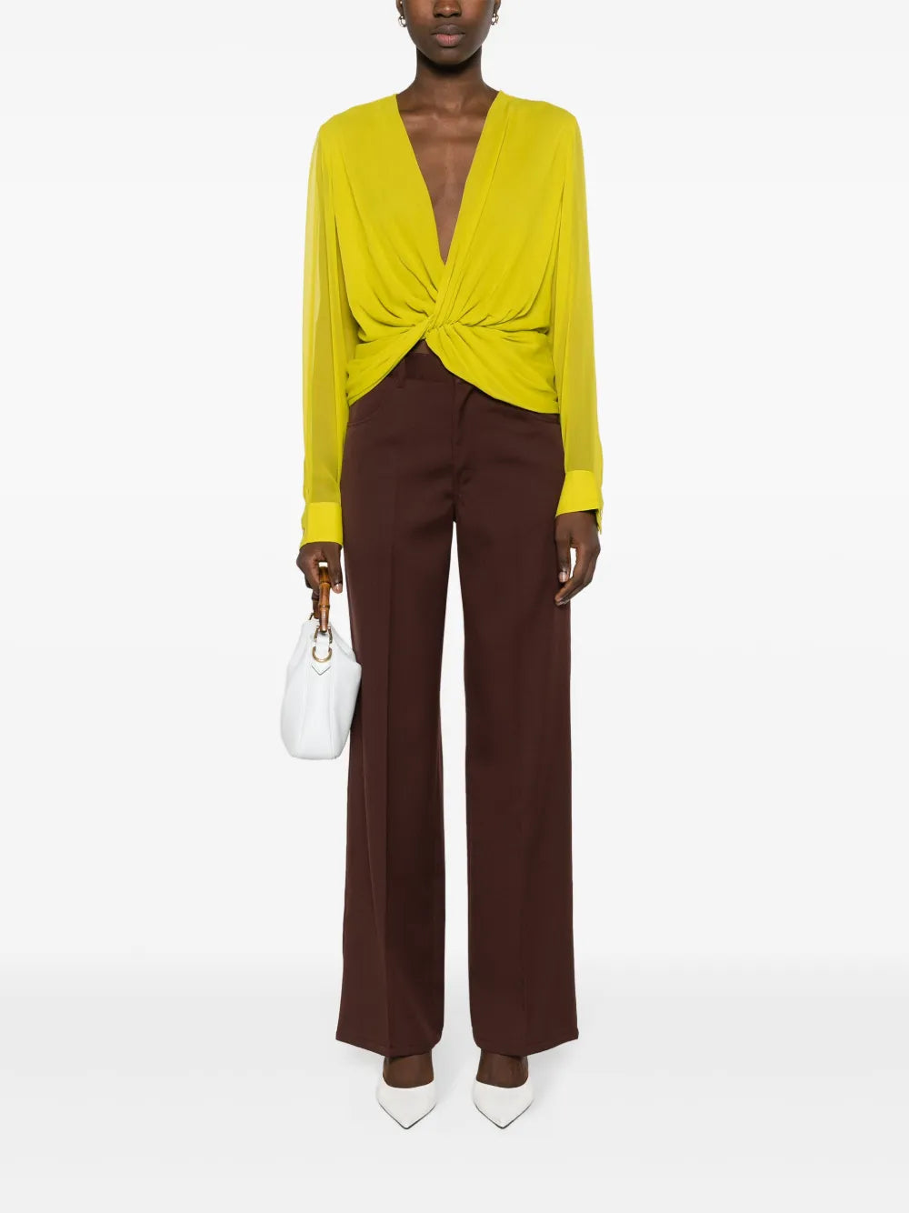 Springs Silk Twist-Front Blouse