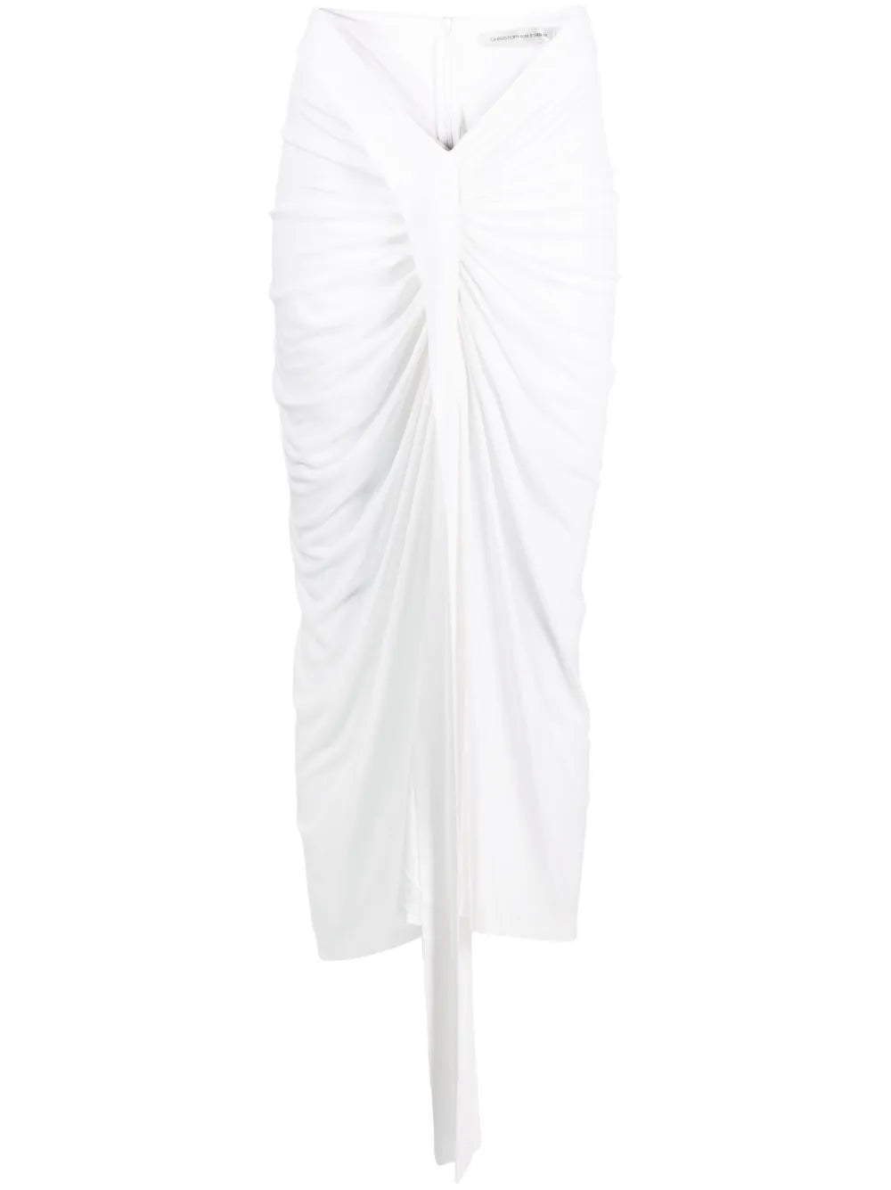 Carved Draped-Detail Midi Skirt
