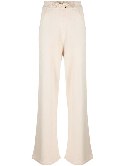 High-Waisted Drawstring Knitted Trousers