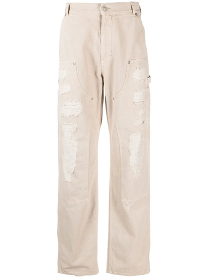 Destroyed Canvas Ripped Carpenter Trousers