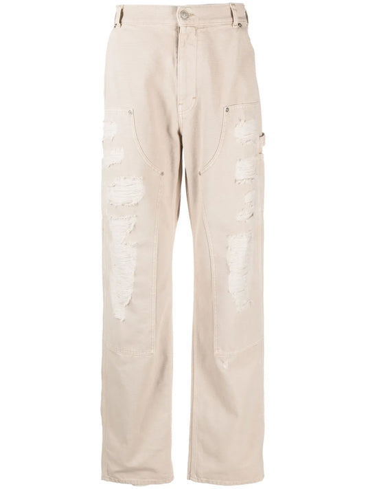 Destroyed Canvas Ripped Carpenter Trousers