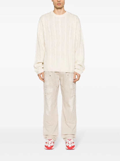 Destroyed Canvas Ripped Carpenter Trousers