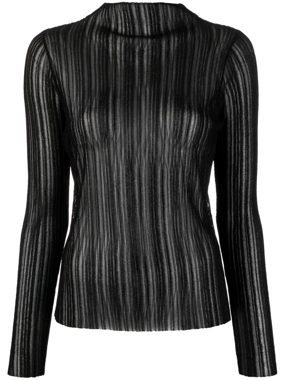 Amy Ribbed-Knit Sheer Top
