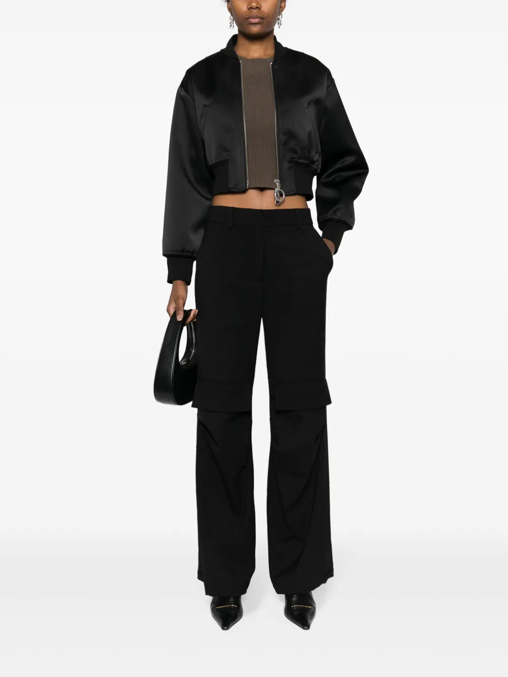 High-Waist Straight-Leg Cargo Trousers