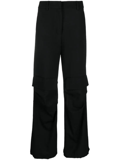 High-Waist Straight-Leg Cargo Trousers