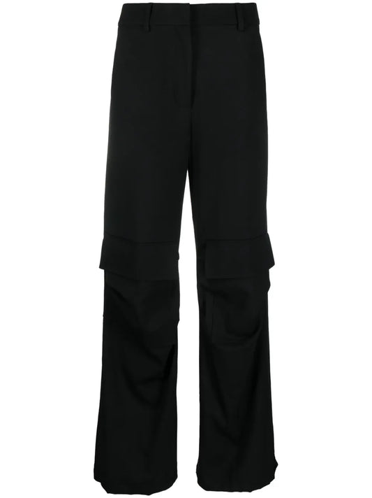 High-Waist Straight-Leg Cargo Trousers