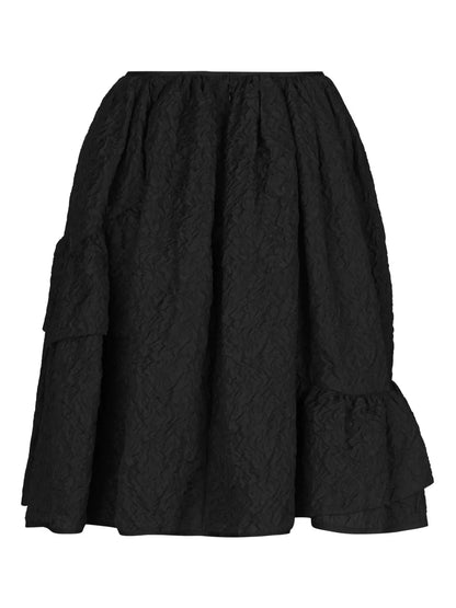 Vanilla Matelassé-Effect Midi Skirt