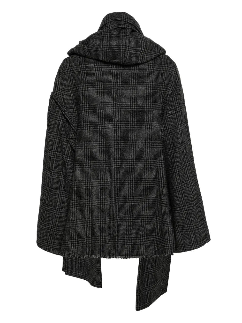Combination Plaid Check-Pattern Coat