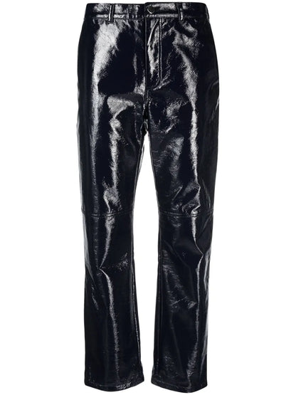 Iggy Vinyl Cotton-Blend Straight Trousers