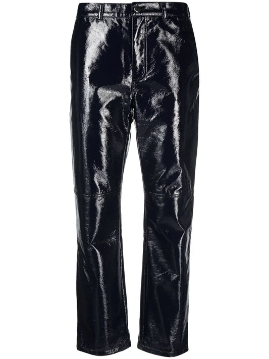 Iggy Vinyl Cotton-Blend Straight Trousers