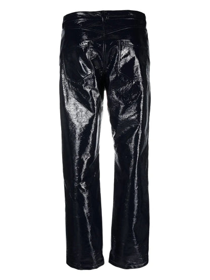 Iggy Vinyl Cotton-Blend Straight Trousers