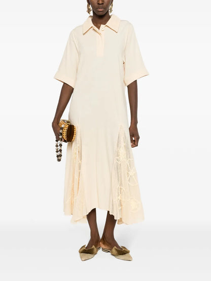 Flor Selvagem Floral-Embroidered Polo Dress