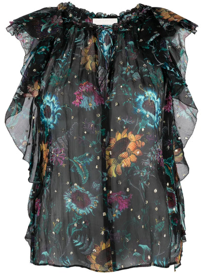 Dominique Floral-Print Top