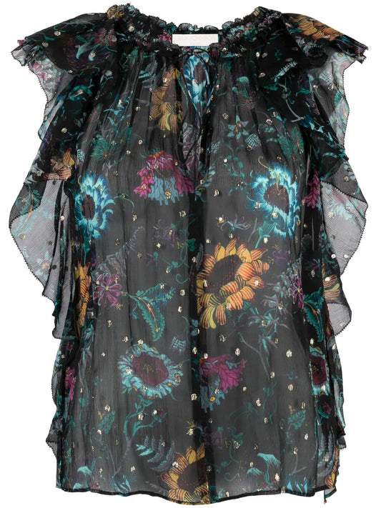 Dominique Floral-Print Top