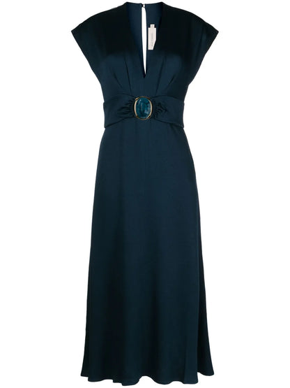 Emmeline Gemstone-Detail Midi Dress