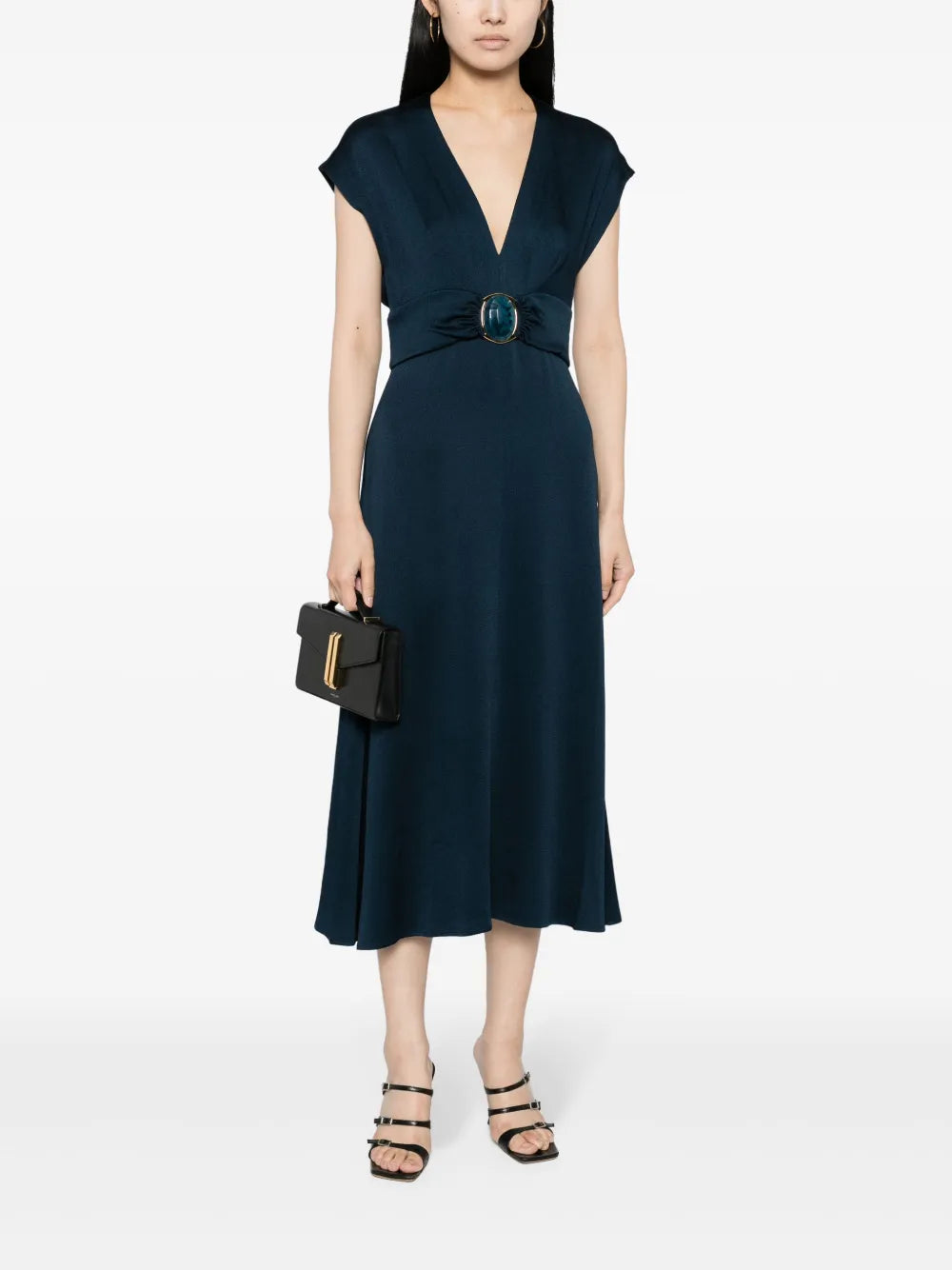 Emmeline Gemstone-Detail Midi Dress