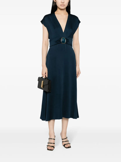 Emmeline Gemstone-Detail Midi Dress