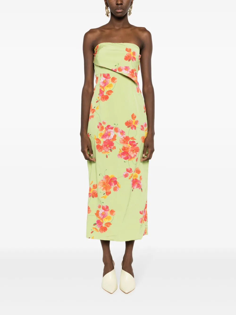 Poppy Dream Floral-Print Strapless Dress