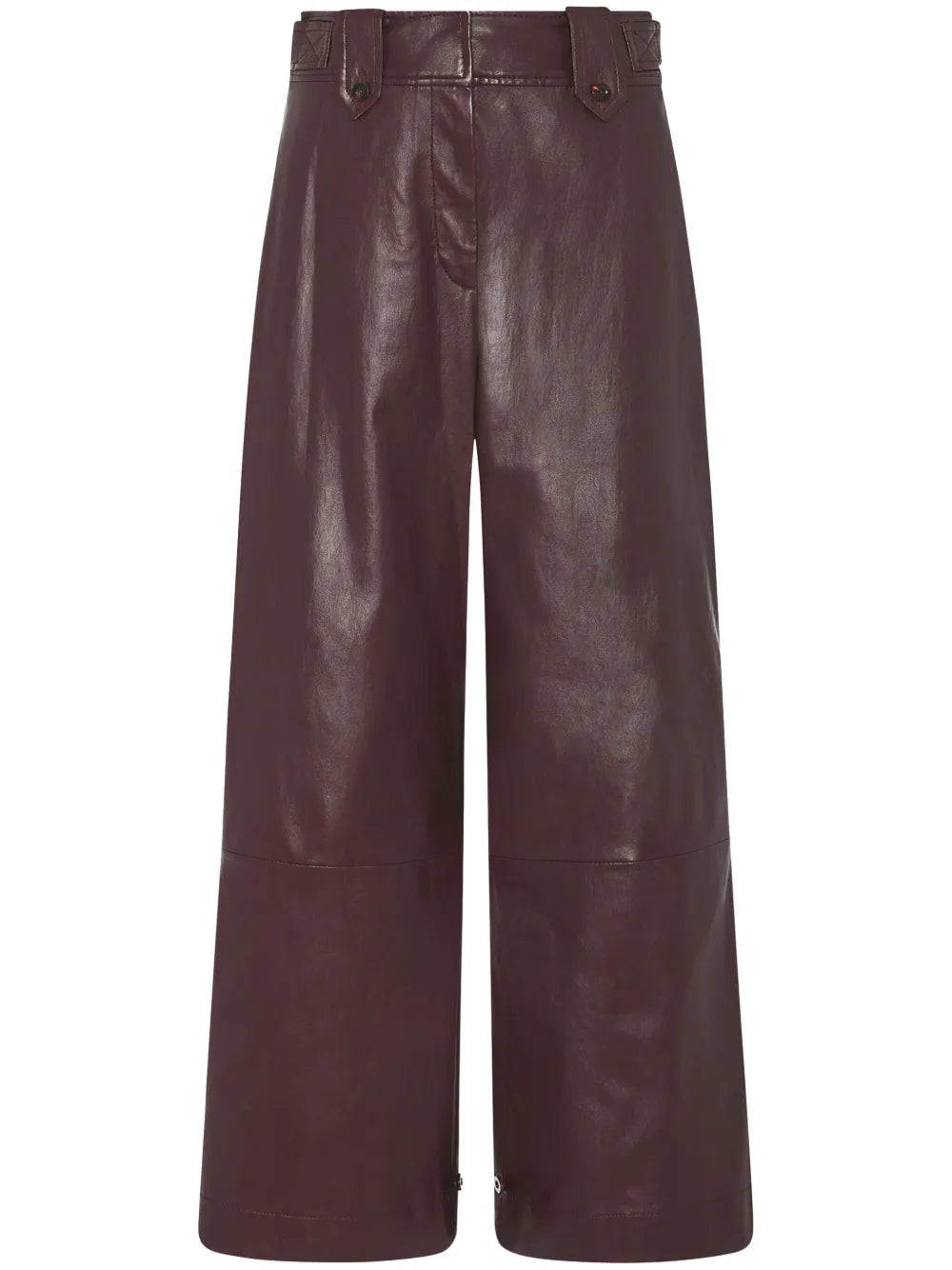 Wide-Leg Lambskin Trousers