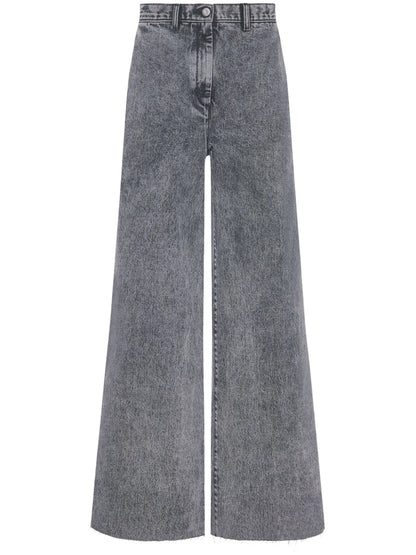 Acid-Wash Wide-Leg Jeans
