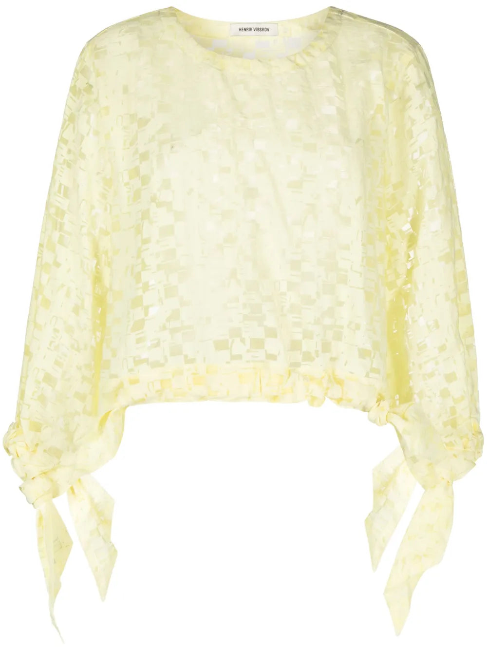 Bulk Geometric-Pattern Sheer Blouse