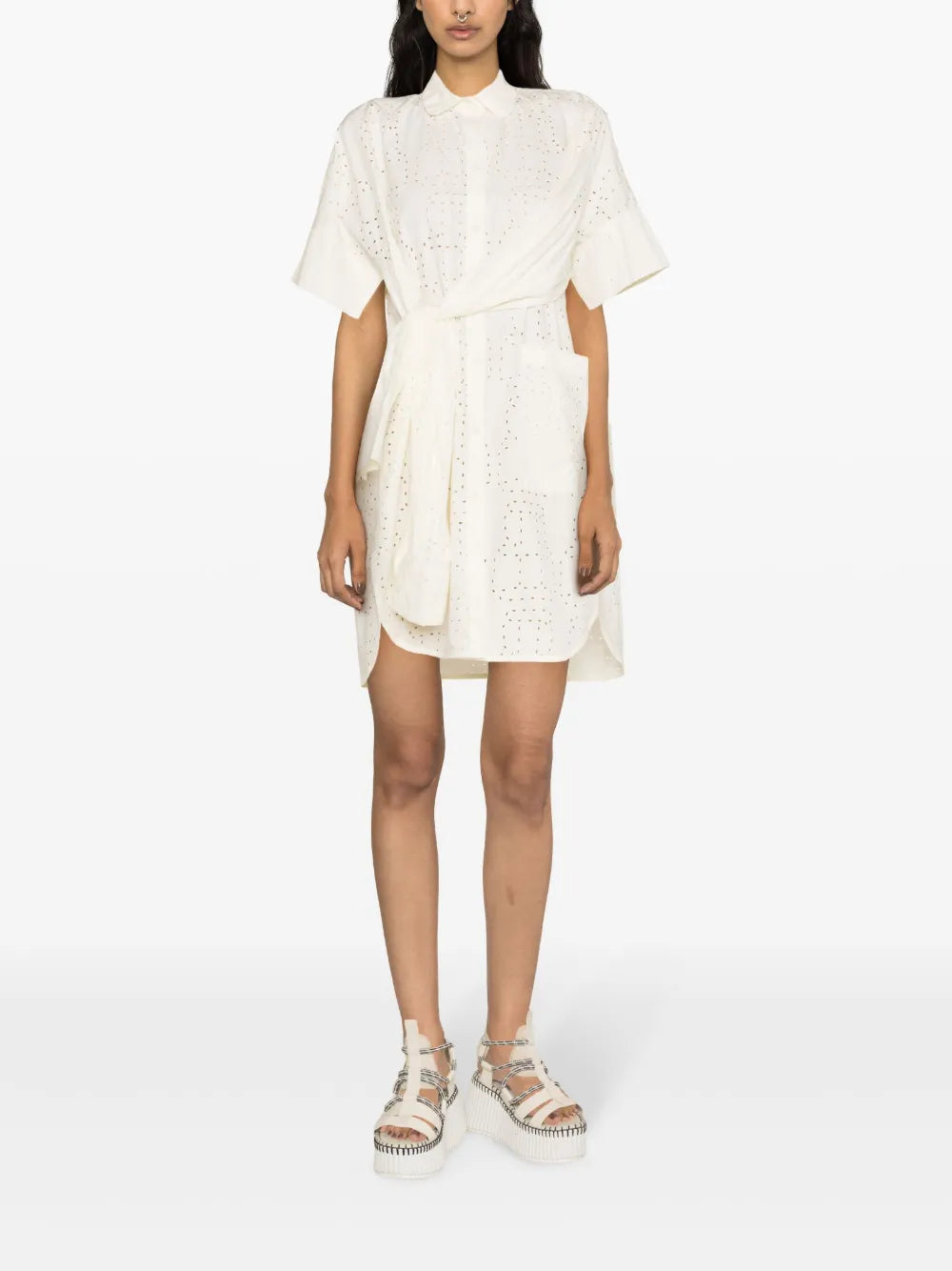 Fold Broderie-Anglaise Shirtdress